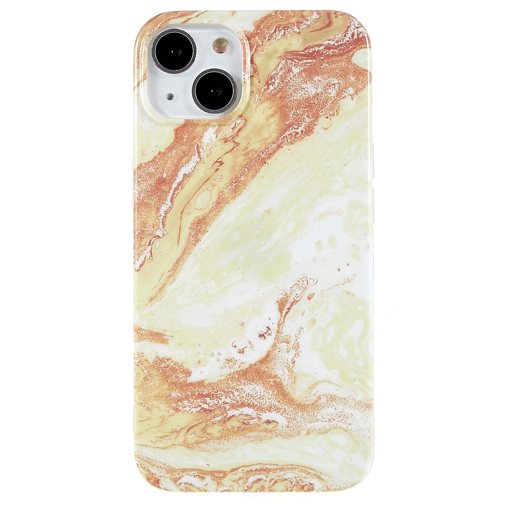 

Для Iphone 13 6,1 Дюйма Shock-resection Chace Abstract Waves Pattern Soft TPU IMD Cover Anti-dop Phrotector - Желтый, iPhone 13