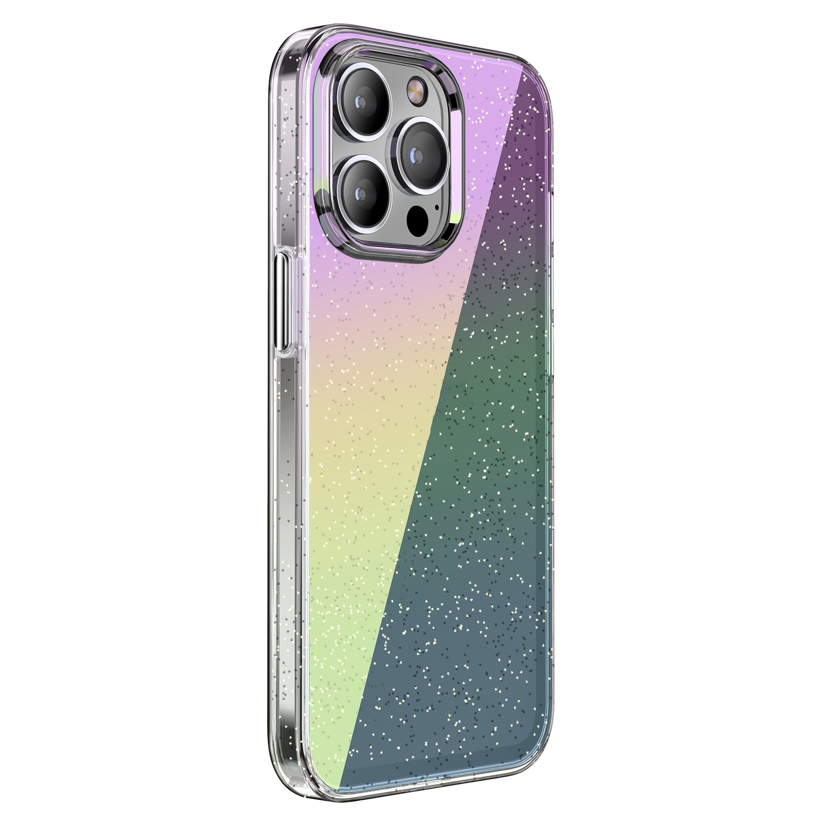

For iPhone 13 Pro 6.1 inch Glitter Optical Series Mobile Phone Case Anti-scratch Flexible PC Back Cover - Black, iPhone 13 Pro