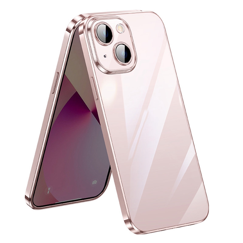 

SULADA Shield Eye Series Transparent Phone Case for iPhone 13 mini 5.4 inch, Hard PC + Soft TPU Electroplating Protective Cover - Pink, iPhone 13 mini