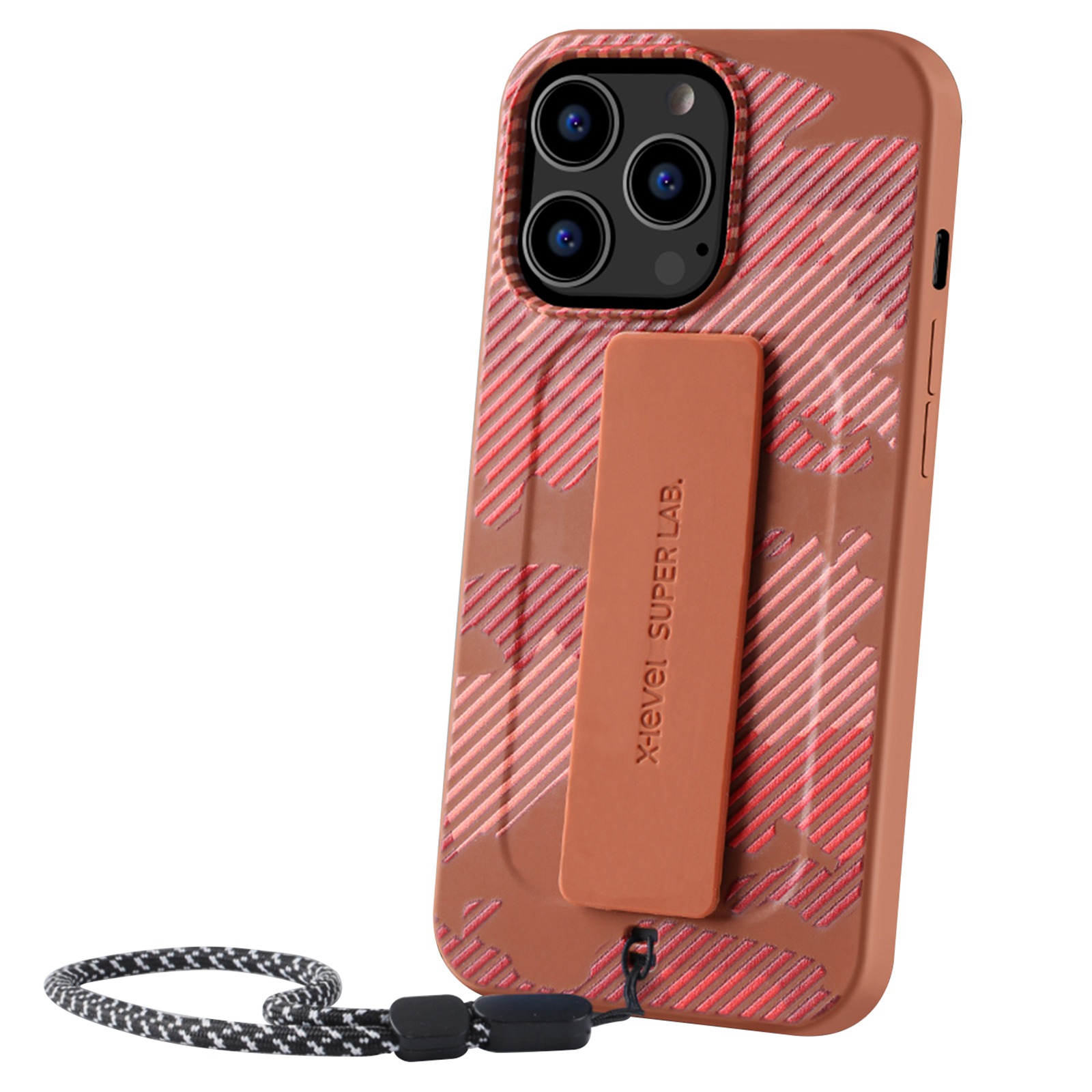 

X-LEVEL Explorer Series for iPhone 13 Pro Max 6.7 inch Camouflage Pattern Anti-scratch TPU Phone Case with Hand Strap - Brown, iPhone 13 Pro Max