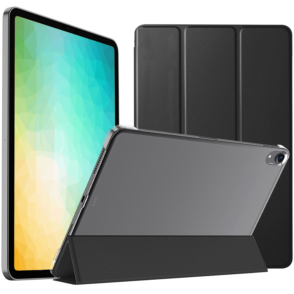 

For iPad Air (2020) Tri-fold Stand Auto Wake / Sleep Tablet Case PU Leather Transparent PC Cover with Pen Slot, iPad Air (2020)