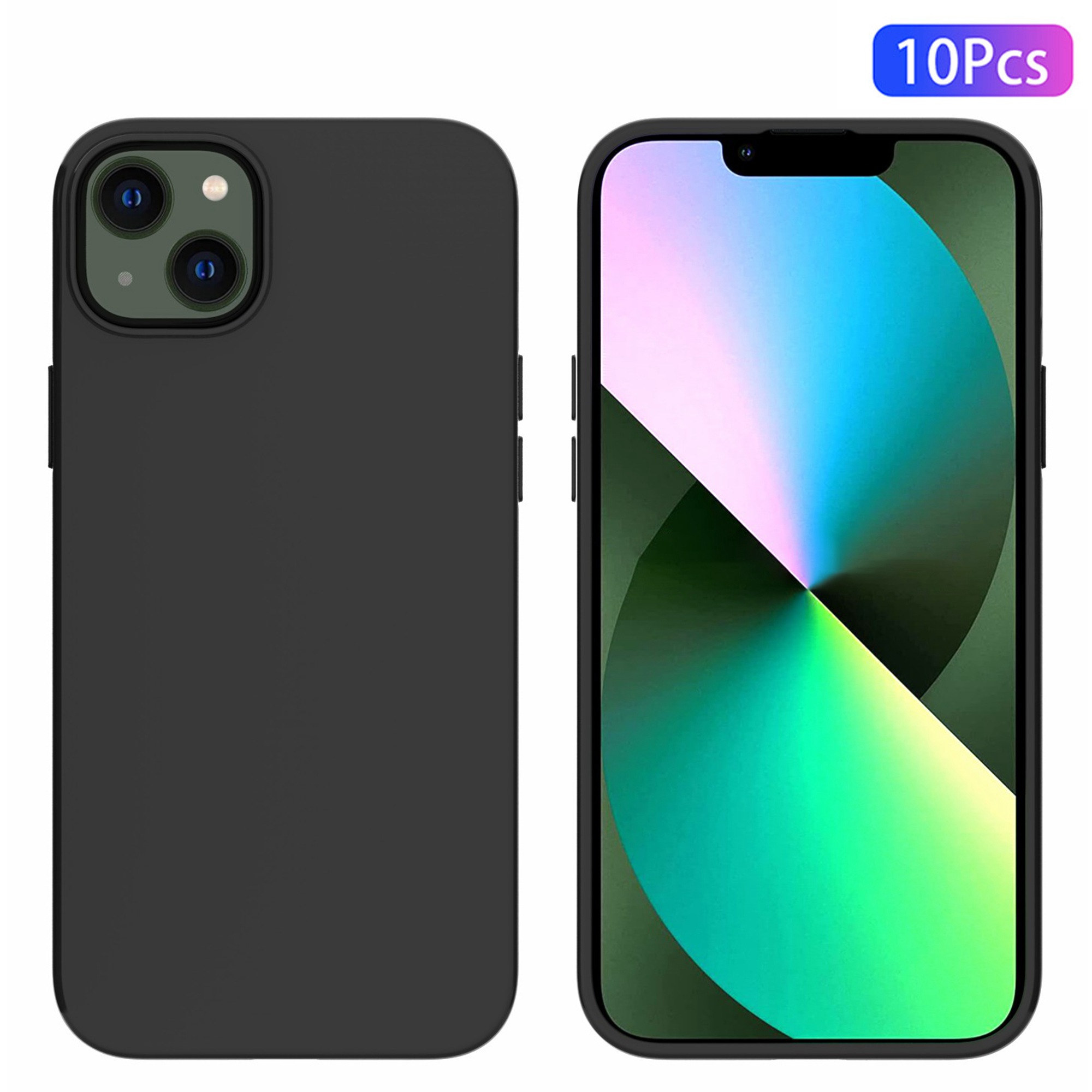 

For iPhone 14 Plus 6.7 inch 10Pcs / Pack Dual-sided Matte Finish Soft TPU Phone Protective Case Drop-proof Cover - Black, Apple iPhone 14 Max 6.7 inch