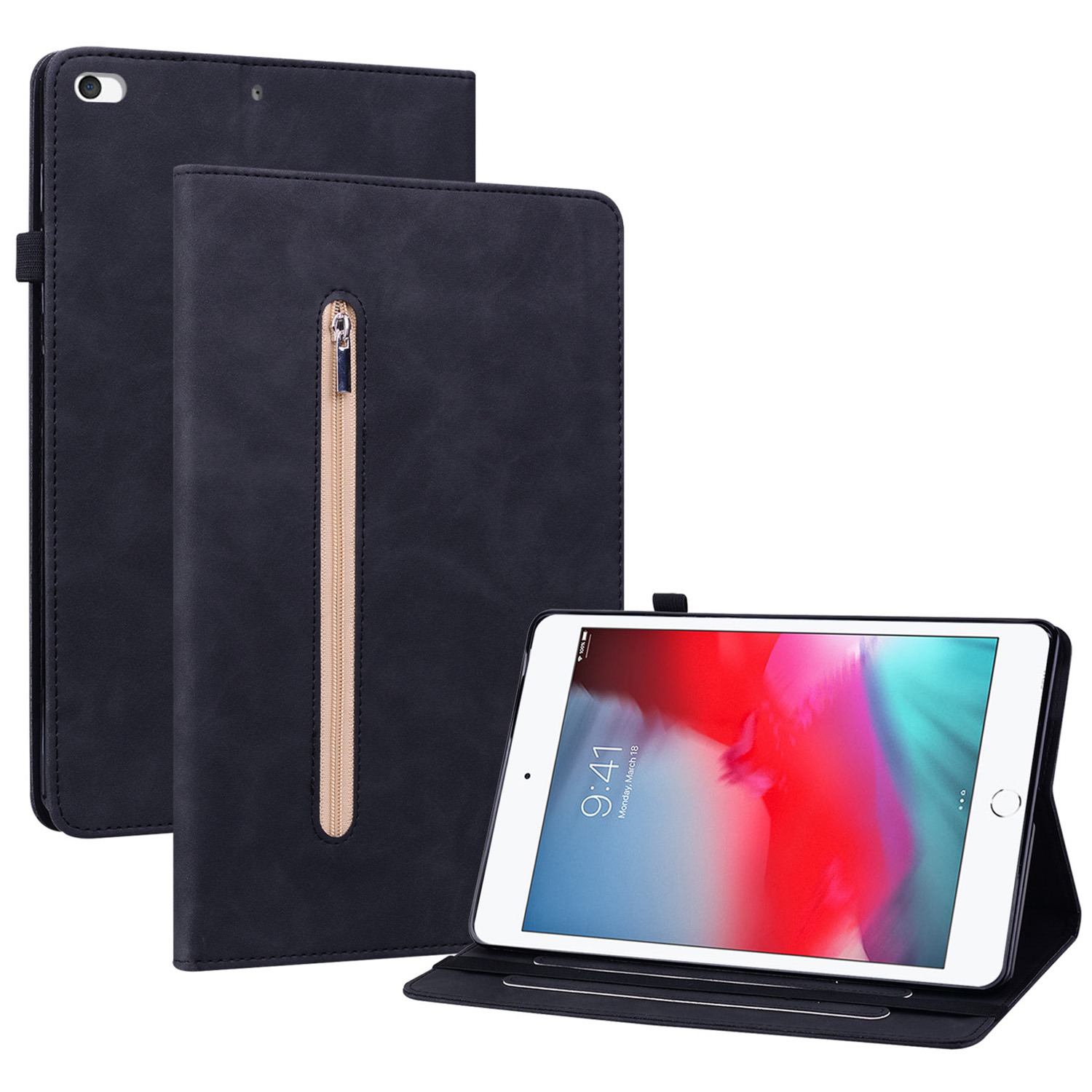 

Для IPad Mini (2019) 7,9 Дюйма/iPad Mini 4/iPad Mini 3/iPad Mini 2/iPad Mini С Твердым Цветом С Твердым Цветом С Карманом С Карманом С Полным Покрытием Полное Покрытие PU - Черный, iPad mini (2019) 7.9 inch
