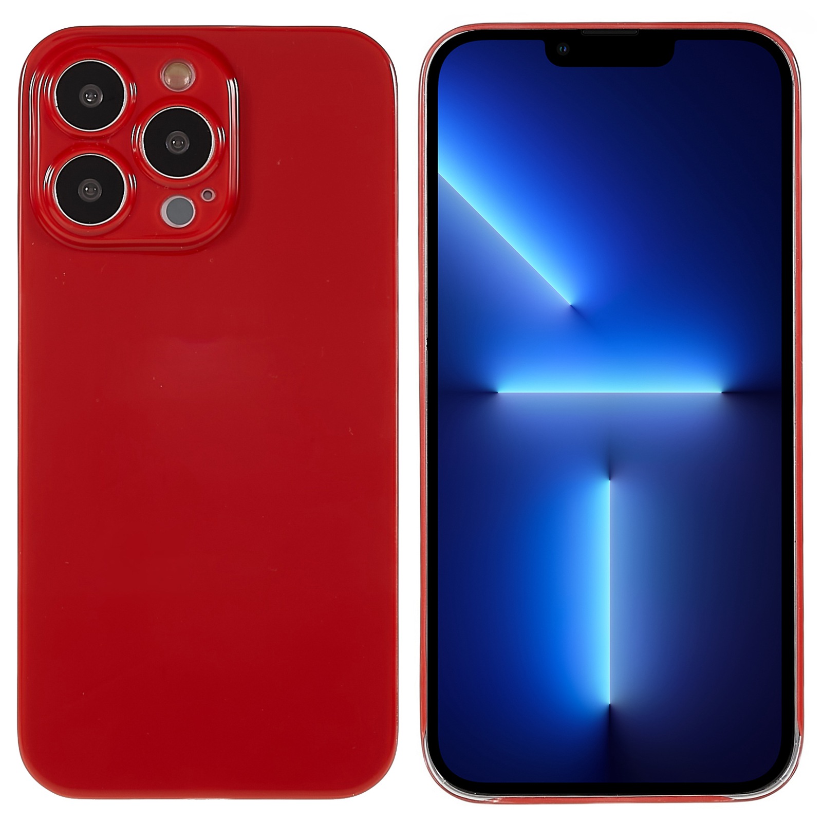 

For iPhone 13 Pro 6.1 inch Ultra Slim Phone Case Anti-scratch Solid Color PC+Acrylic Mobile Phone Cover - Red, iPhone 13 Pro