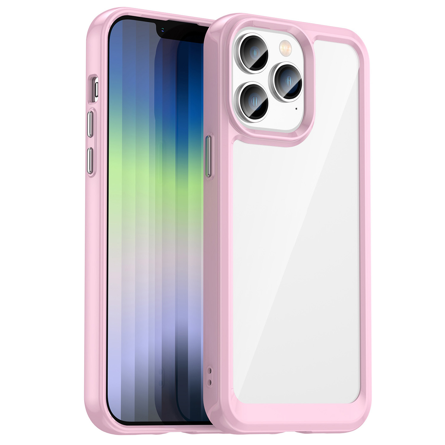 

Для Iphone 14 Pro Max 6,7-дюймовый Текстура Щетки Anti-fingerprint Tpu+акриловая Защитная Чехла Для Телефона Акрил - Розовый