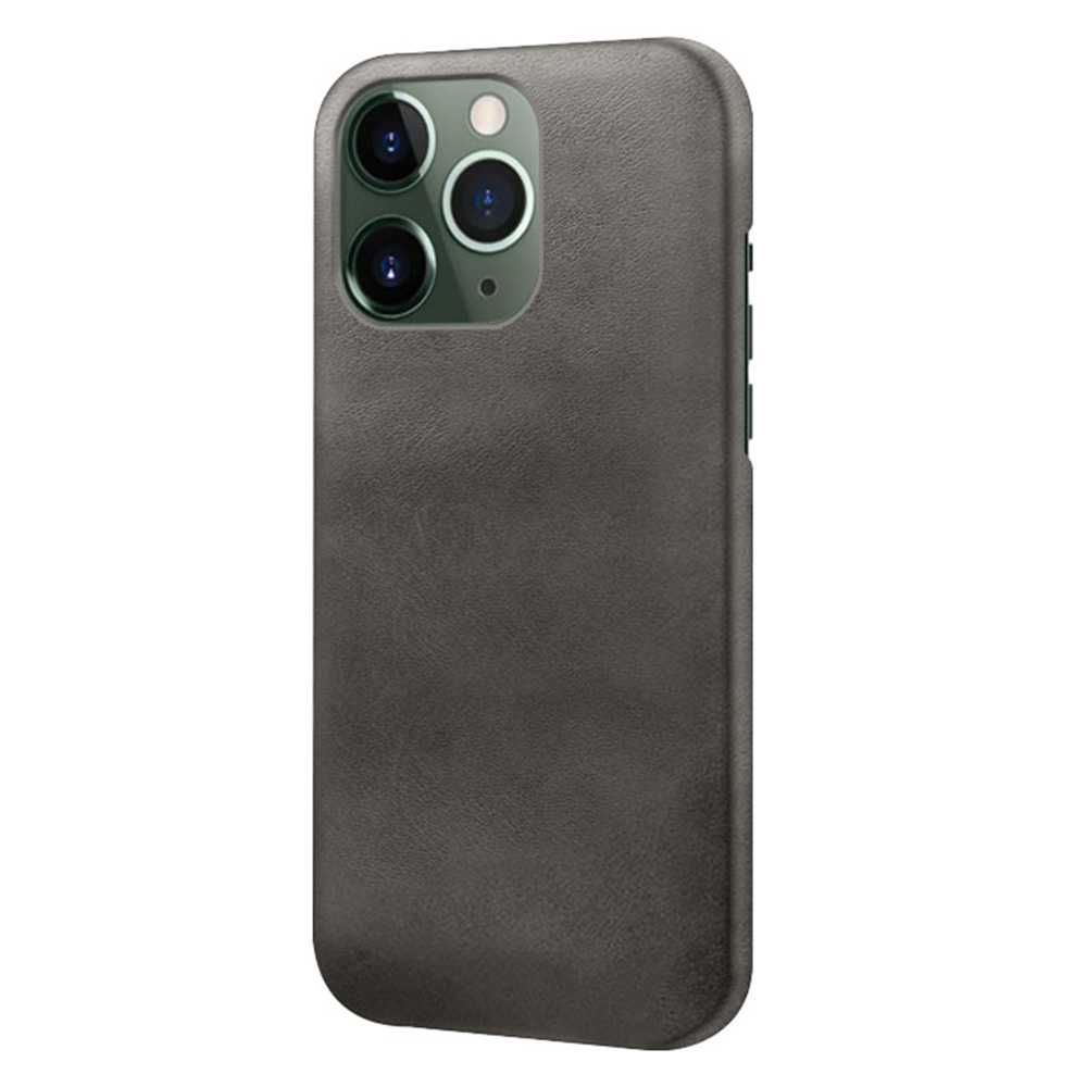 

For iPhone 14 Pro Max 6.7 inch Slim Phone Protector Shockproof Textured PU Leather Coated PC Cell Phone Case - Black, iPhone 14 Pro Max