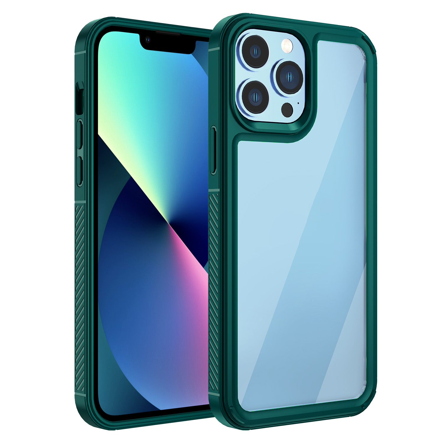

For iPhone 13 Pro 6.1 inch Shockproof Phone Protective Case Scratch Resistant Drop-proof Phone Cover - Green, iPhone 13 Pro