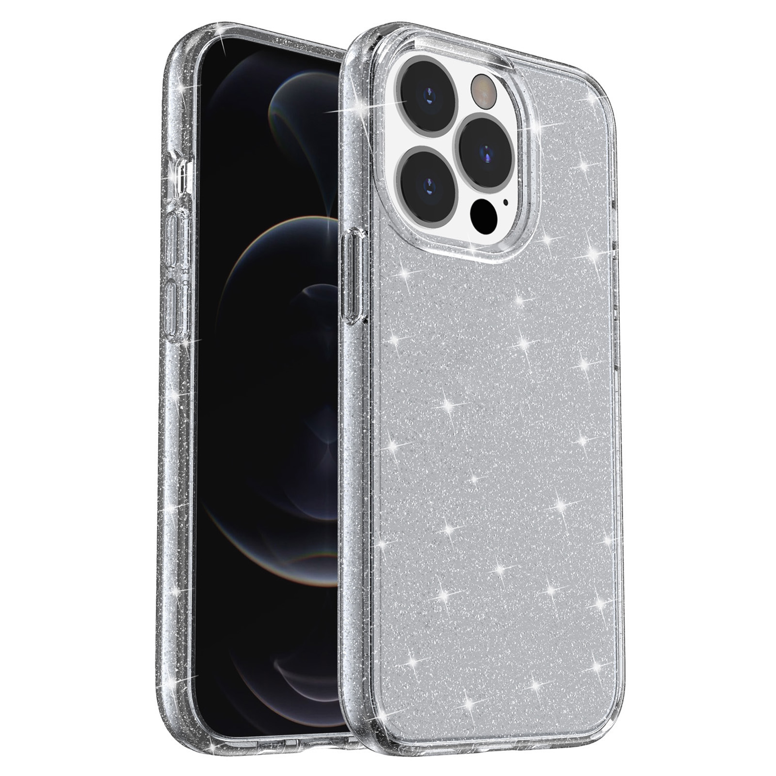 

Für Das Iphone 15 Pro Max Farkly Glitter Protective Case Hard PC + Soft TPU Anti-kratzer-telefonabdeckung - Grau, iPhone 15 Pro Max