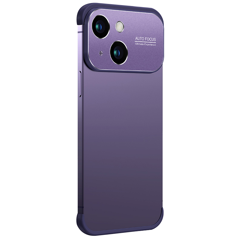 

Für Das Iphone 14 Rahmen Ohne Aluminiumlegierung Lens Frame Lens TPU -rückzugabdeckung - Dunkelviolett, iPhone 14