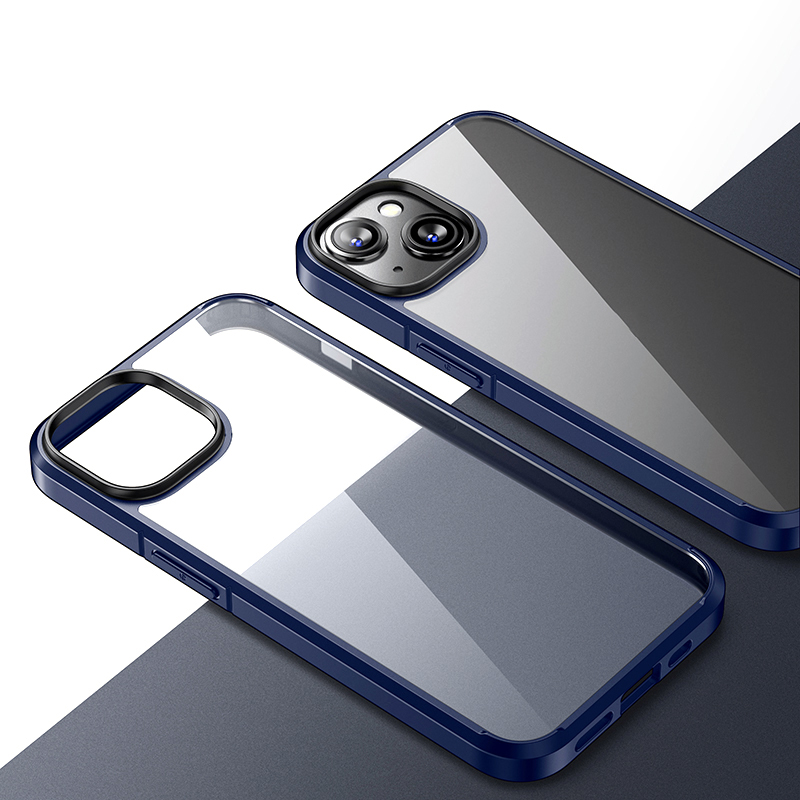 

MOCOLO K02 Schocksicheres Hülle Für Iphone 15 Soft TPU+PC Hybrid Back Case Crystal Clear Telefonabdeckung - Blau, iPhone 15