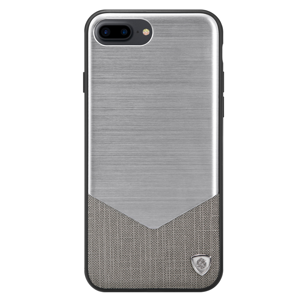 

Ниллкин Для IPhone 8 Plus / 7 Плюс 5,5-дюймовый Бизнес Lensen Cover Алюминиевый Лист Сплава + PU Кожа + PC + TPU Combo Case Case - Серебро, iPhone 8 Plus 5.5 inch