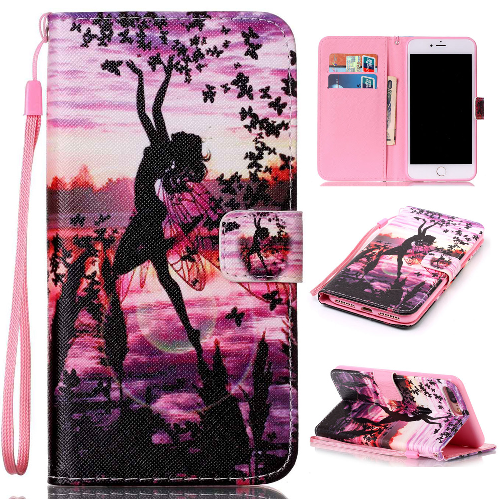 

Magnetic Leather Stand Cover for iPhone 8 Plus / 7 Plus - Dancing Girl, iPhone 8 Plus 5.5 inch