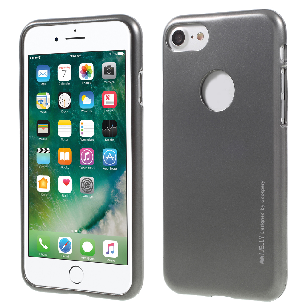 

Mercury Goospery I Jelly Metallic Soft TPU Cover Для IPhone 8 / IPhone 7 4.7 (с Вырезом Логотипа) - Серый, iPhone 8 4.7 inch