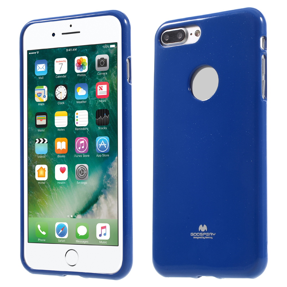 

Mercury Goospery Для IPhone 8 Plus / 7 Плюс 5,5 Дюйма Плюс Глянцевый Блеск TPU Крышка Кожи С Логотипом - Темно-синий, iPhone 8 Plus 5.5 inch