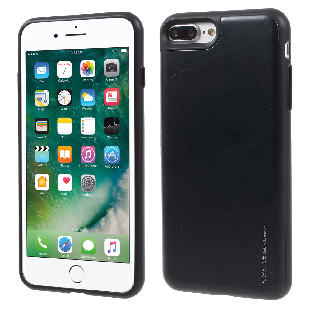 

MERCURY GOOSPERY for iPhone 7 Plus Sky Slide PC TPU Bumper Case with Card Slot - Black, iPhone 7 Plus 5.5 inch