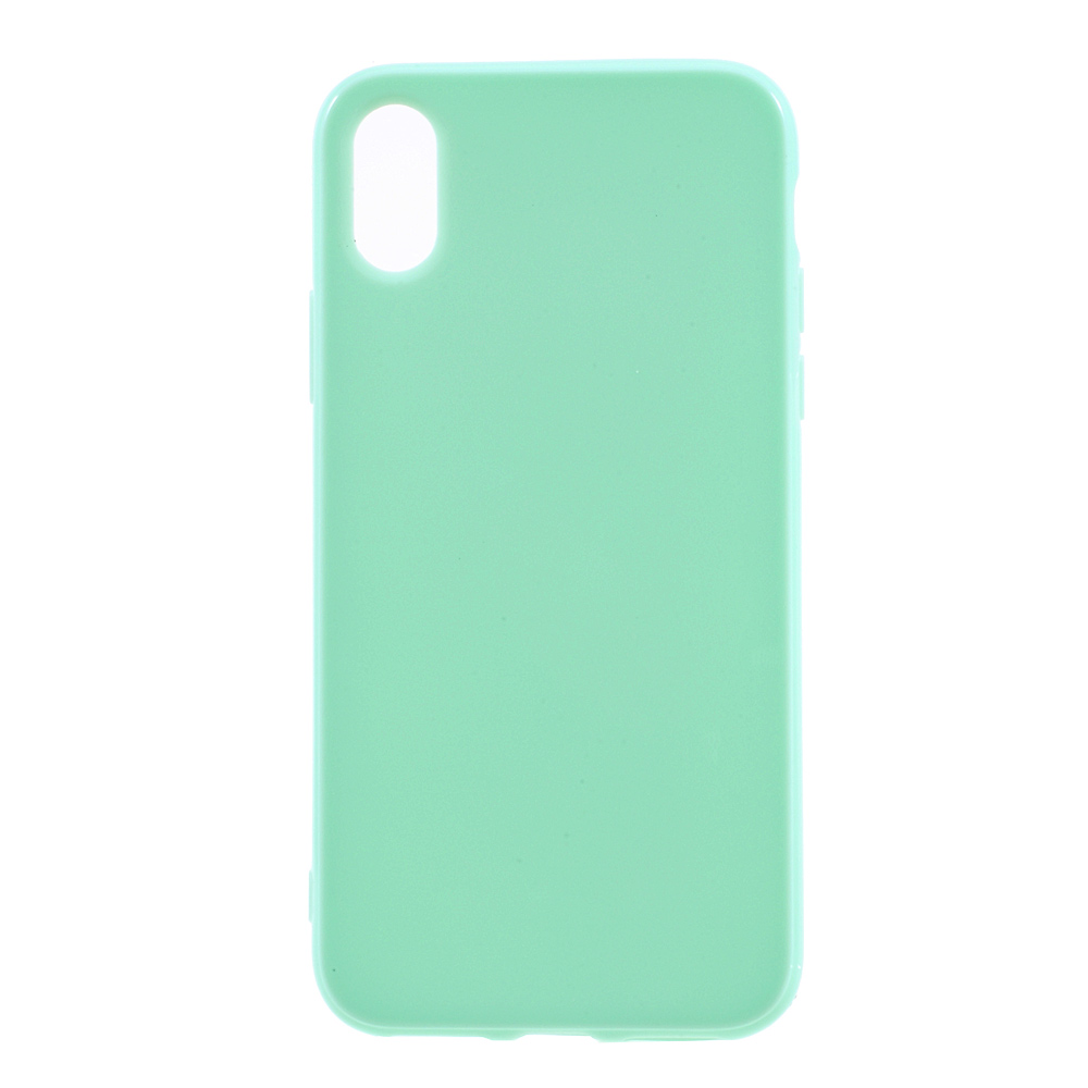 

Сплошной Цвет Глянцевый TPU Телефон Чехол Для Телефона Для IPhone XS / Х / 10 5,8 Дюйма - Циан, iPhone XS 5.8 inch