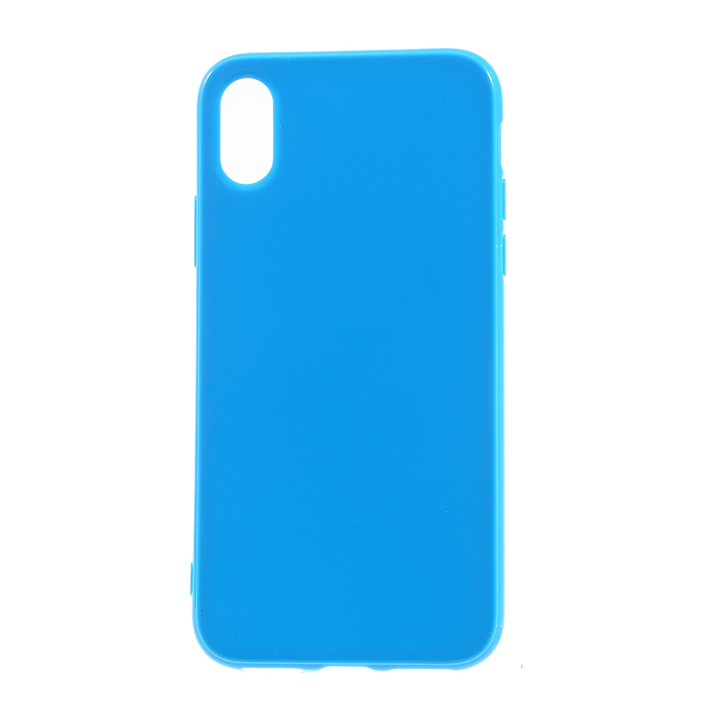 

Solid Color Glossy TPU Gel Phone Case for iPhone XS / X/Ten 5.8 inch - Dark Blue, iPhone XS 5.8 inch