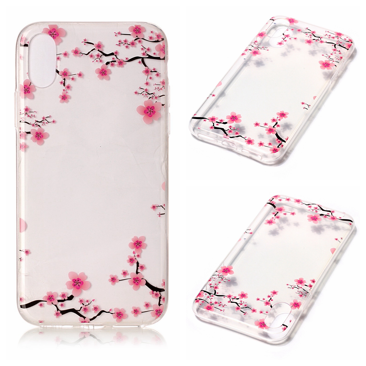 

Для IPhone XS. / Х / Десять 5,8 Дюйма Прозрачный IMD TPU GEL Защитная Крышка - Персиковые Цветы, iPhone XS 5.8 inch