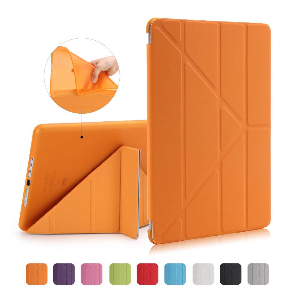 

For iPad 9.7 (2018) / 9.7 (2017) Origami Smart PU Leather + TPU Tablet Case - Orange, iPad 9.7-inch (2017)