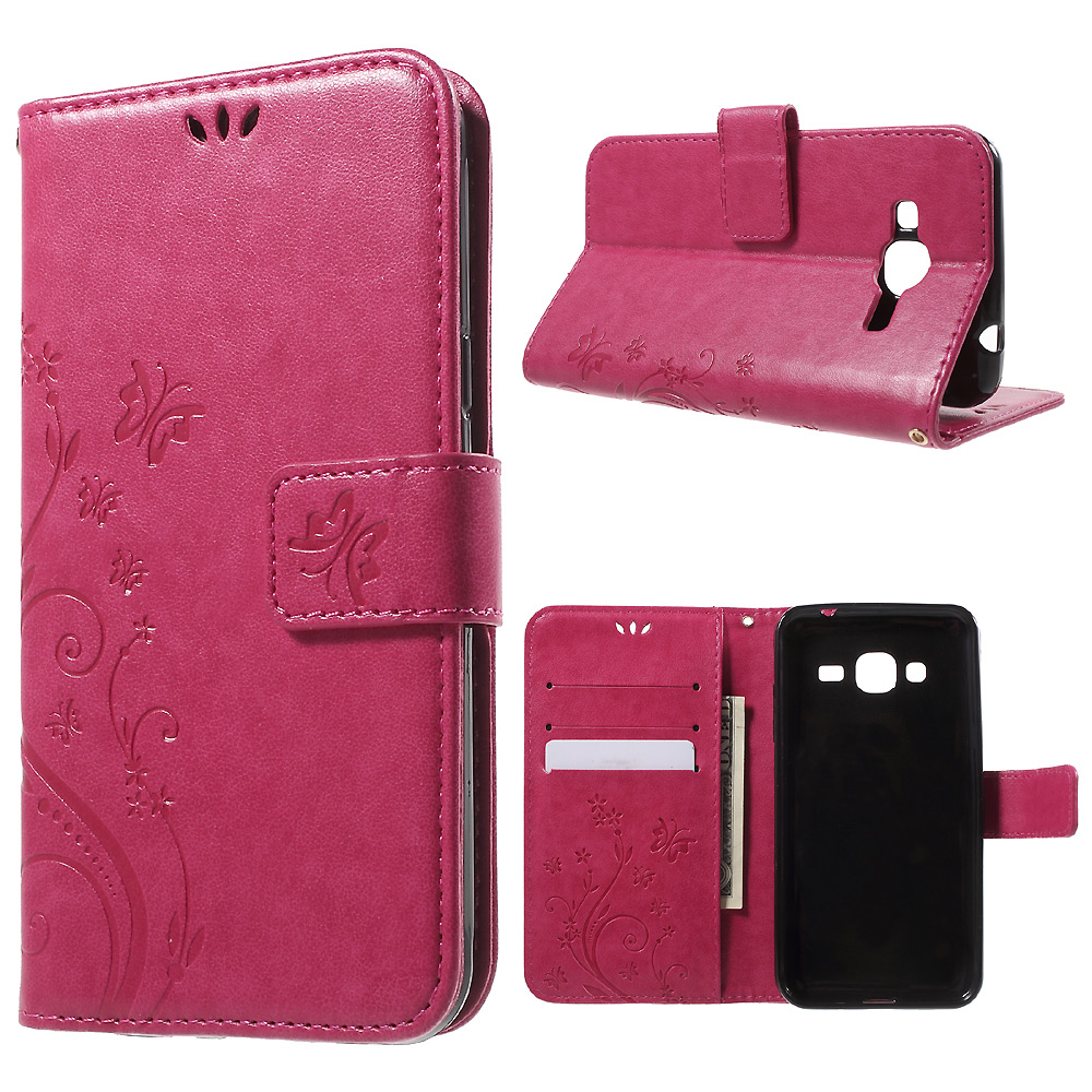 

Butterfly Leather Card Holder Shell for Samsung Galaxy J3 / J3 (2016) - Rose, Galaxy J3