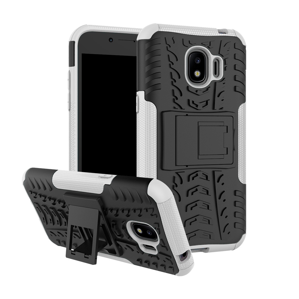 

Tyre Pattern PC + TPU Hybrid Cover with Kickstand for Samsung Galaxy J2 Pro 2018 - White, Galaxy J2 Pro 2018