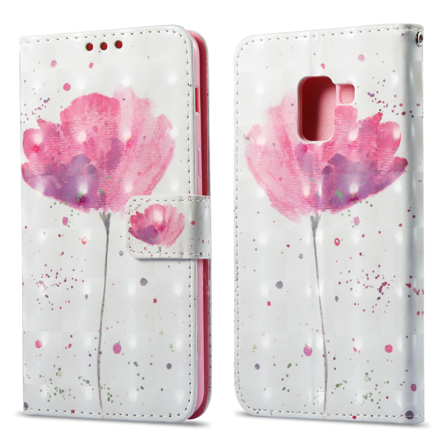 

3D Pattern Printing Leather Cover Protector for Samsung Galaxy A8 (2018) - Flower, Galaxy A8 (2018)