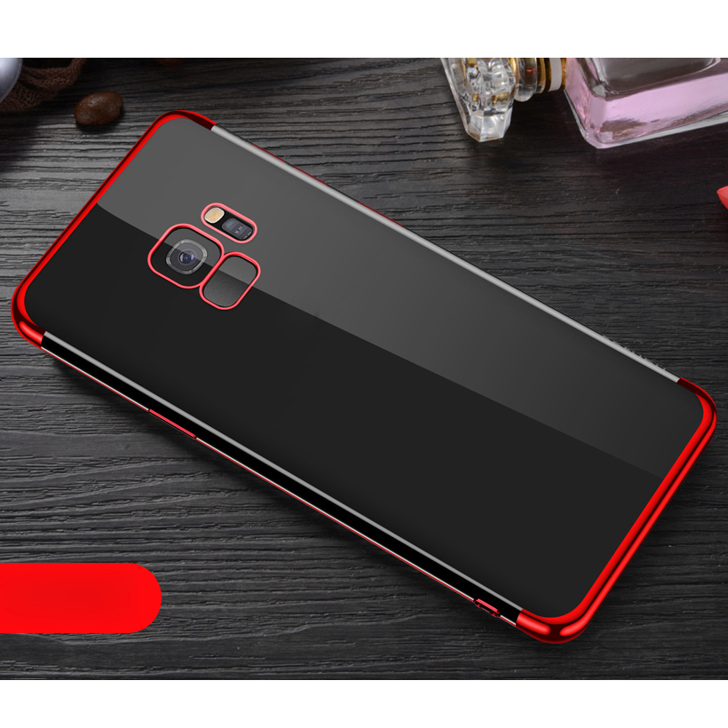 

SULADA Crystal Clear Electroplating TPU Phone Shell for Samsung Galaxy S9 SM-G960 - Red, Galaxy S9