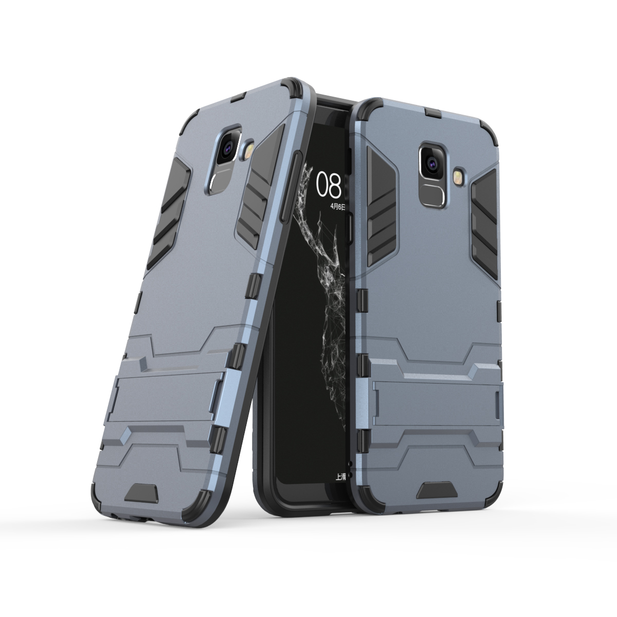 

Plastic + TPU Combo Shell with Kickstand for Samsung Galaxy A6+ (2018) - Dark Blue, Galaxy A6+ (2018)