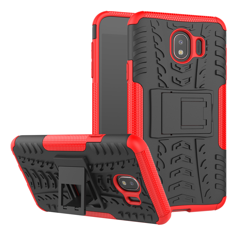 

Cool Tyre Hybrid PC + TPU Kickstand Shell for Samsung Galaxy J4 (2018) - Red, Galaxy J4 (2018)