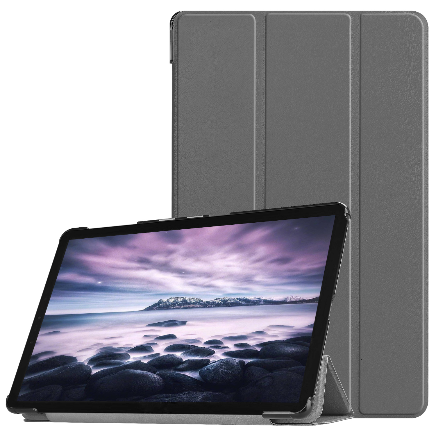 

Tri-Fold Stand PU Smart Shell Для Samsung Galaxy Tab A 10,5 T595 / T590 - Серый, Galaxy Tab A 10.5 (2018) T590 T595