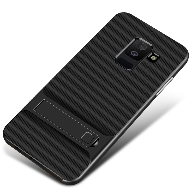 

Элегантность Сетки Pattern TPU + PC Hybrid Cover Cover С Киберганом Для Samsung Galaxy A6 (2018) - Чернить, Galaxy A6 (2018)