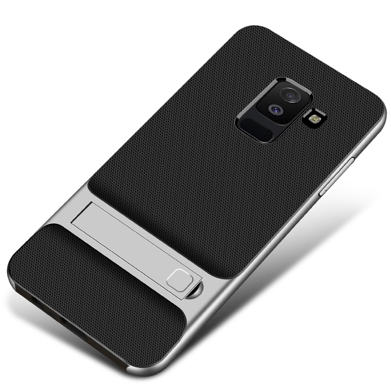 

Элегантность Сетки Pattern TPU + PC Hybrid Case Cover С Подсветкой Для Samsung Galaxy A6 (2018) - Серебро, Galaxy A6 (2018)