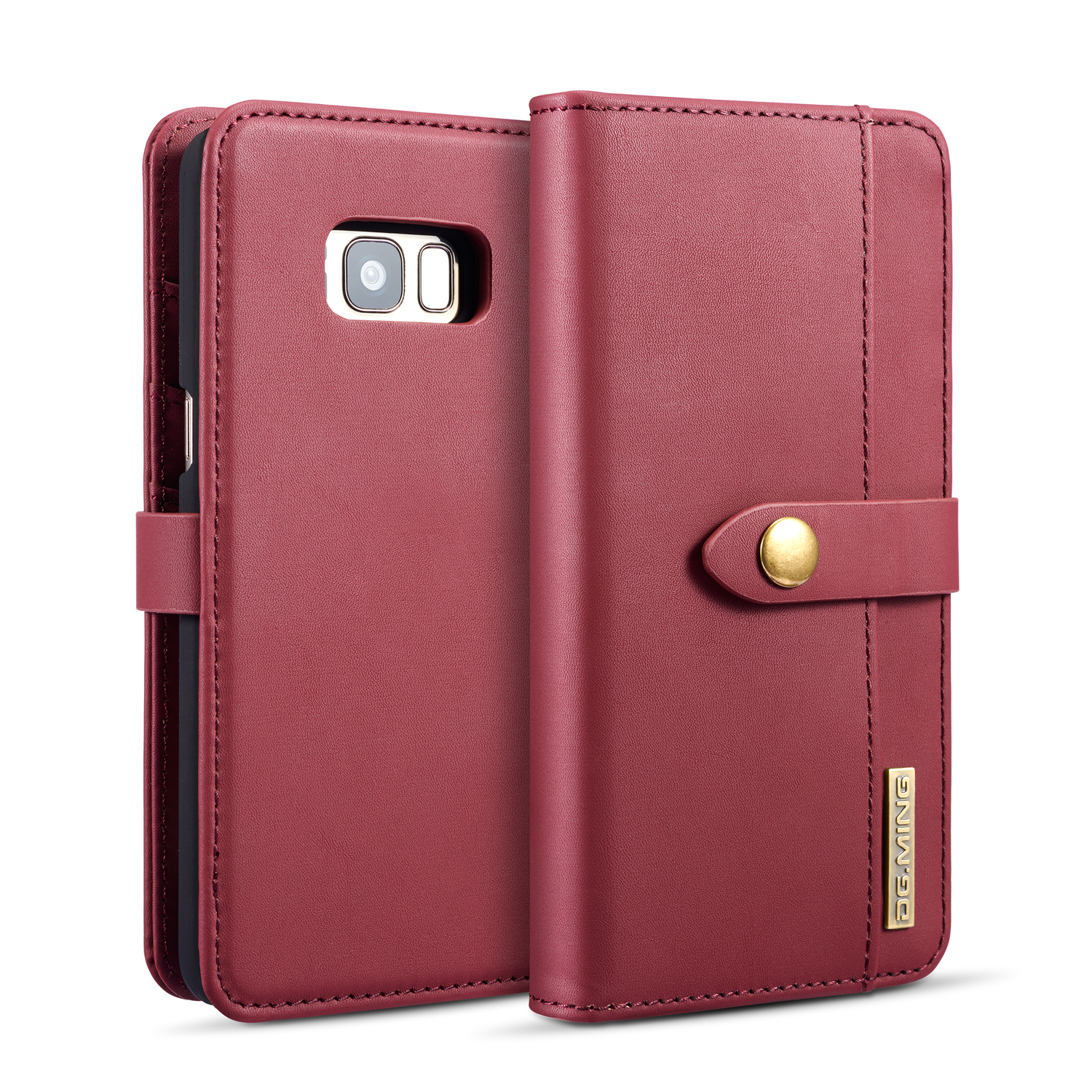 

Дг. Ming For Samsung Galaxy S8 Plus SM-G955 Съемный 2 в 1 Сплит Кожаный Кошелек Мобильный Корпус - Красный, Galaxy S8+