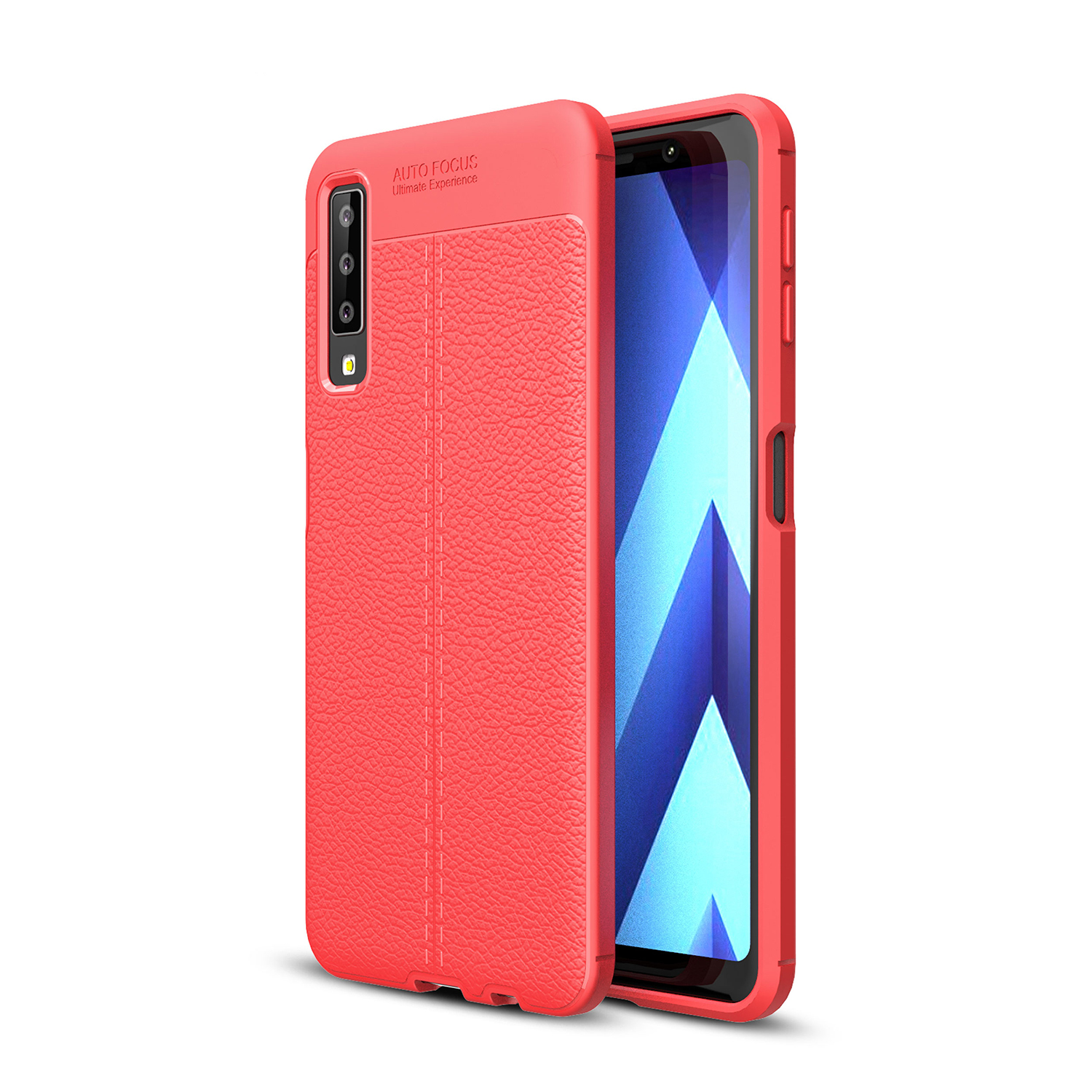 

Litchi Grain Soft TPU Back Mobile Phone Shell for Samsung Galaxy A7 (2018) - Red, Galaxy A7 (2018)