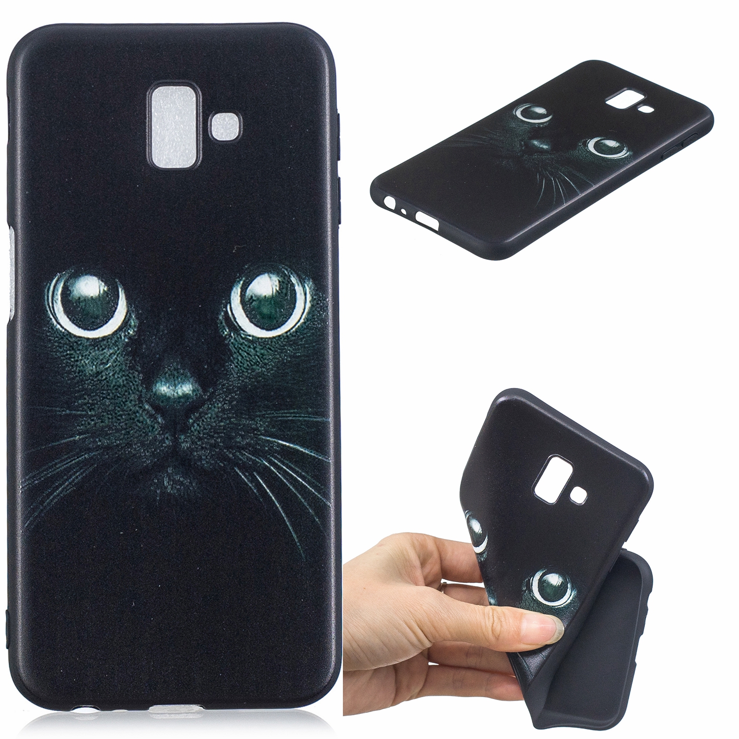 

Шаблон Печати Тиснение Мягкий TPU Задний Чехол Для Samsung Galaxy J6 + - Кот, Galaxy J6+