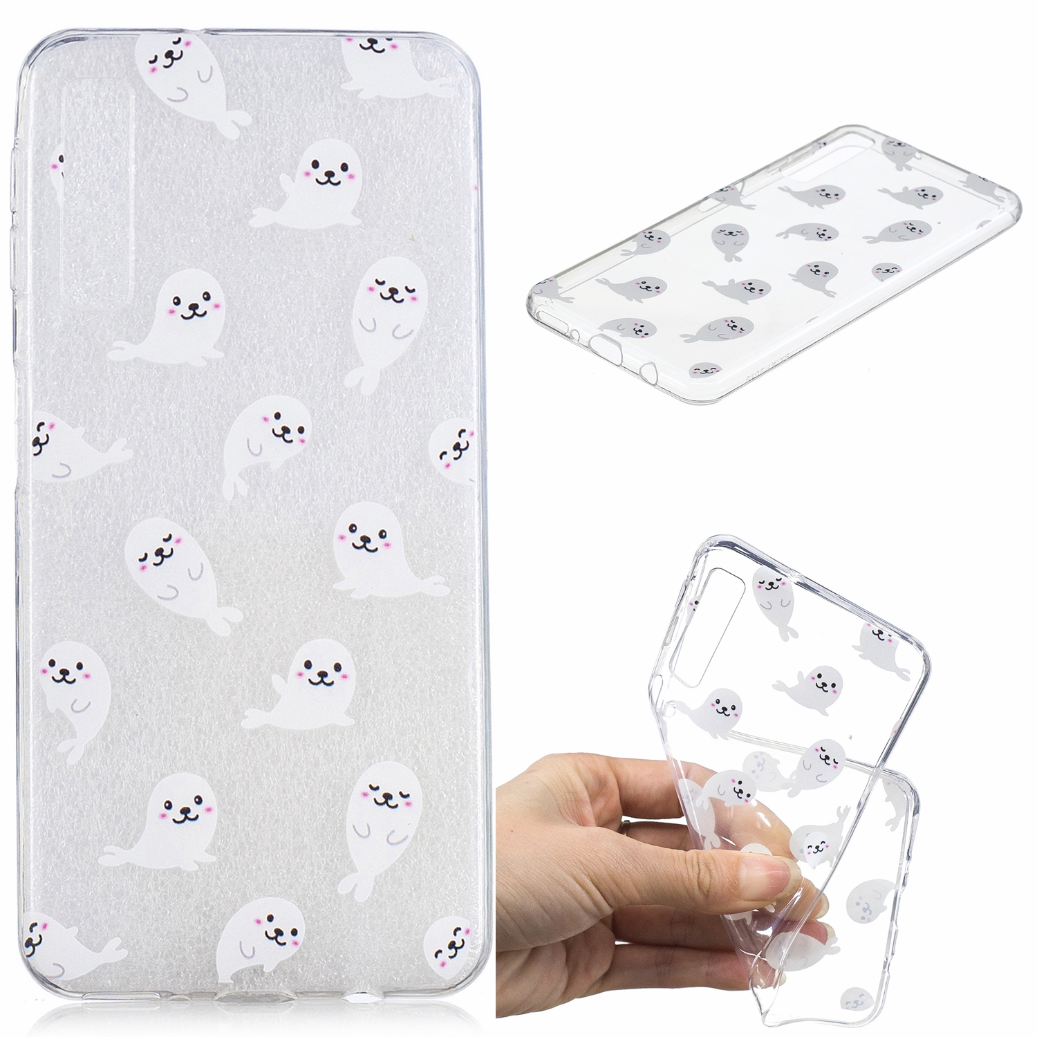 

Imprimerie de Modèle IMD Accessoir de Téléphone TPU Flexible Pour Samsung Galaxy A7 (2018) - Lion de Mer, Samsung Galaxy A7 (2018)