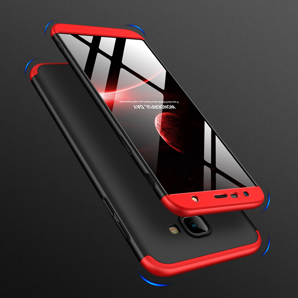 

GKK [Detachable 3-Piece] Matte Hard Case for Samsung Galaxy J4 Plus / J4 Prime - Red / Black, Galaxy J4+
