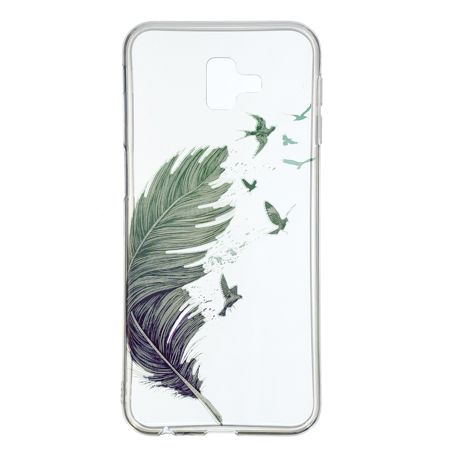 

Узорная Печать IMD Soft TPU Shell Для Samsung Galaxy J6 Plus / J6 Prime. - Перья, Galaxy J6+