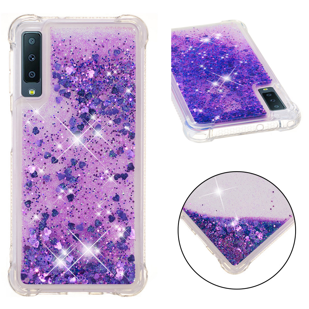 

Glitter Powder Quicksand [Shockproof] TPU Mobile Case for Samsung Galaxy A7 (2018) A750 - Dark Purple, Galaxy A7 (2018)