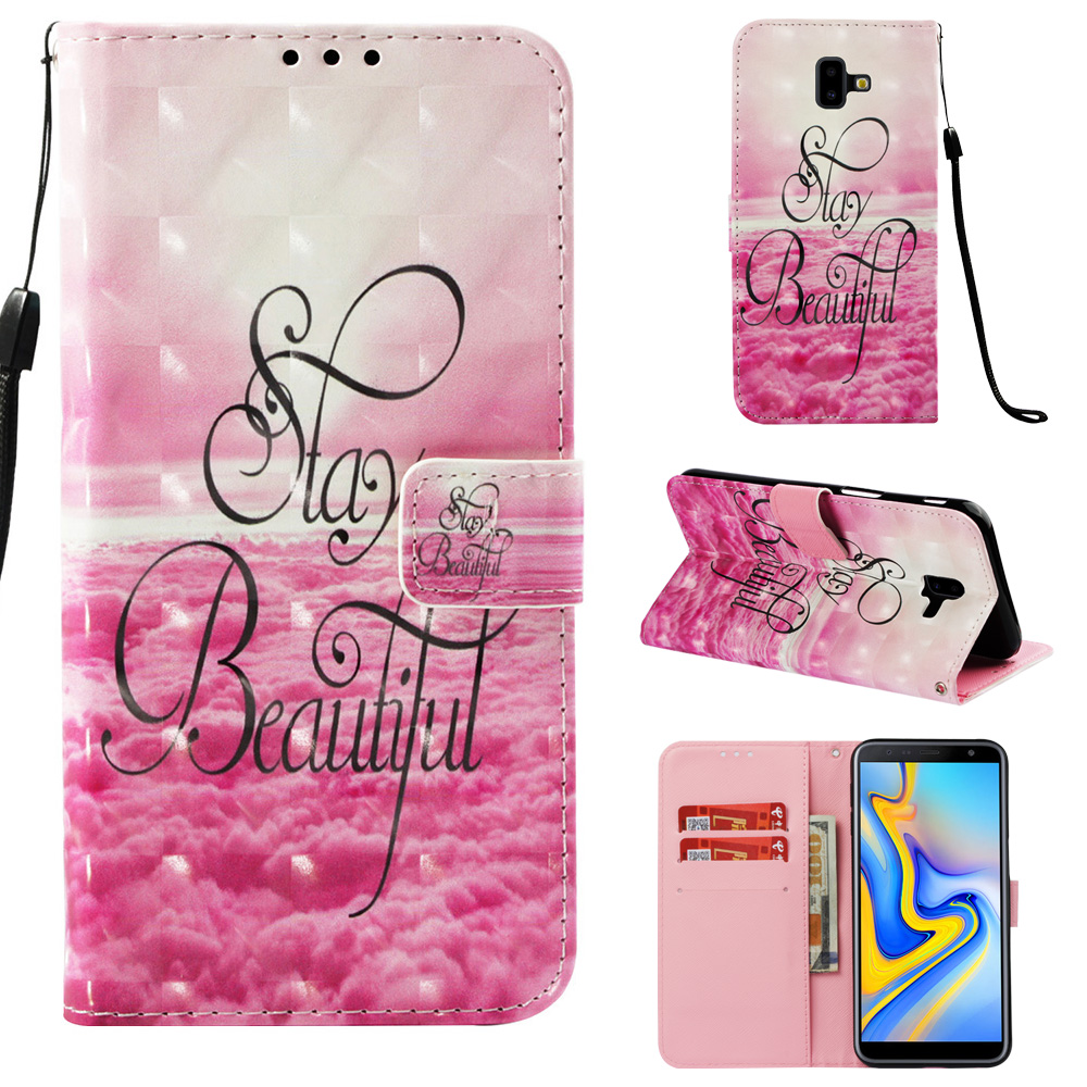 

Light Spot Decor Pattern Printing Leather Case Accessory for Samsung Galaxy J6 Plus J610F / J6 Prime - Stay Beautiful, Galaxy J6+