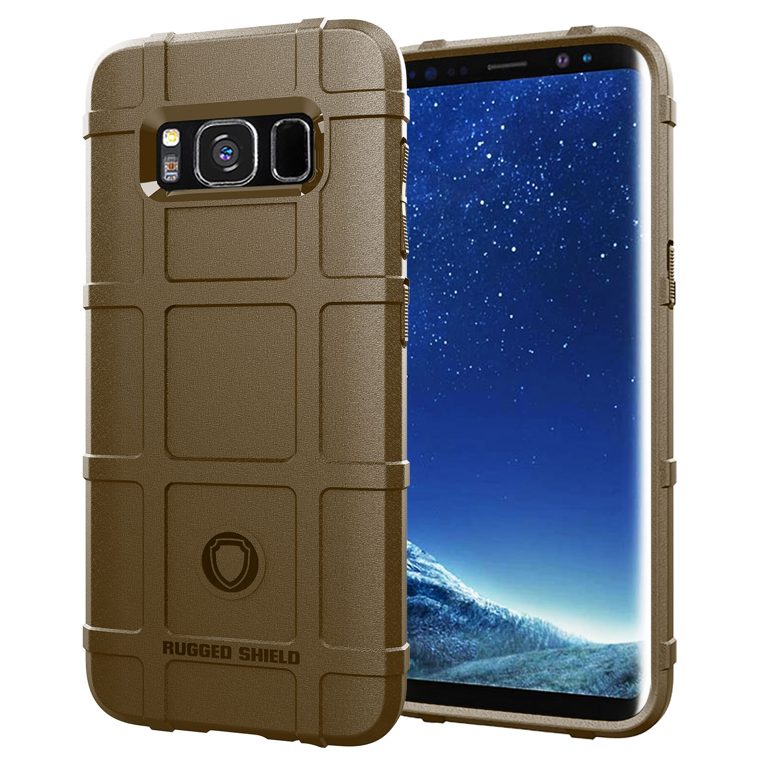 

Rugged Square Grid Texture Flexible TPU Anti-shock Cellphone Case for Samsung Galaxy S8 SM-G950 - Brown, Galaxy S8