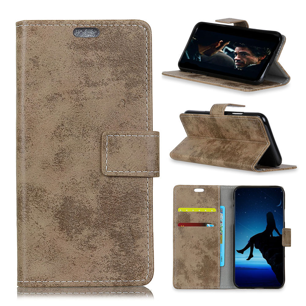 

Vintage Style Wallet PU Leather Stand Protective Case for Samsung Galaxy S10 Lite - Khaki, Galaxy S10e