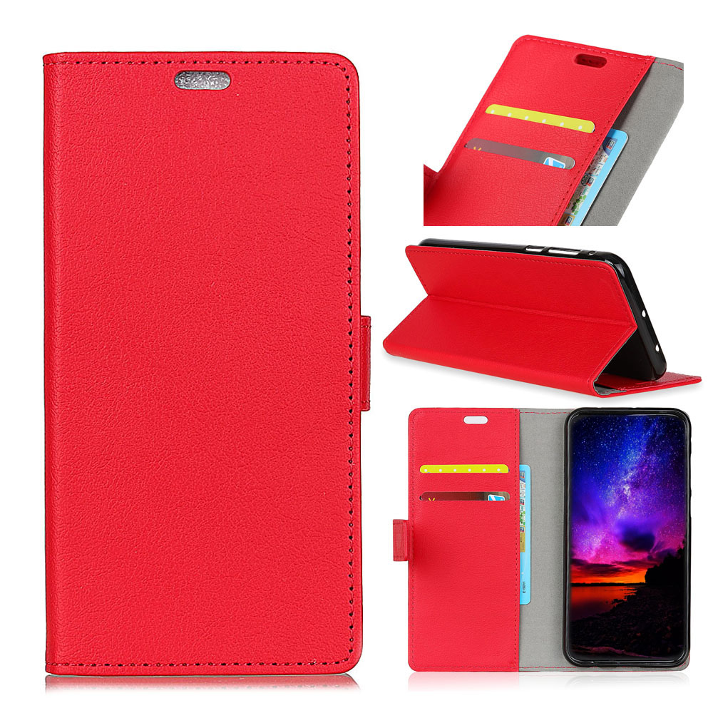 

PU Leather Wallet Stand Phone Shell for Samsung Galaxy S10e - Red, Galaxy S10e