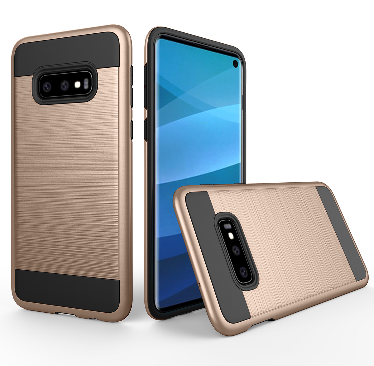 

Brushed TPU + PC Hybrid Cover for Samsung Galaxy S10e - Gold, Galaxy S10e