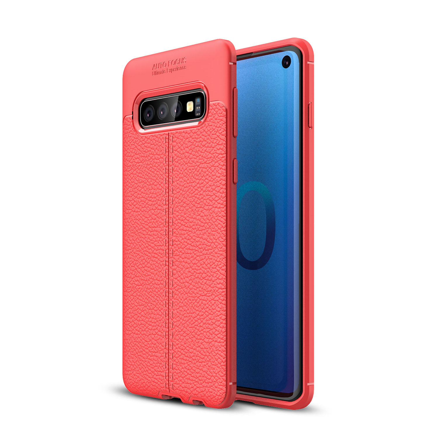 

Litchi Texture TPU Mobile Phone Cover for Samsung Galaxy S10 - Red, Galaxy S10