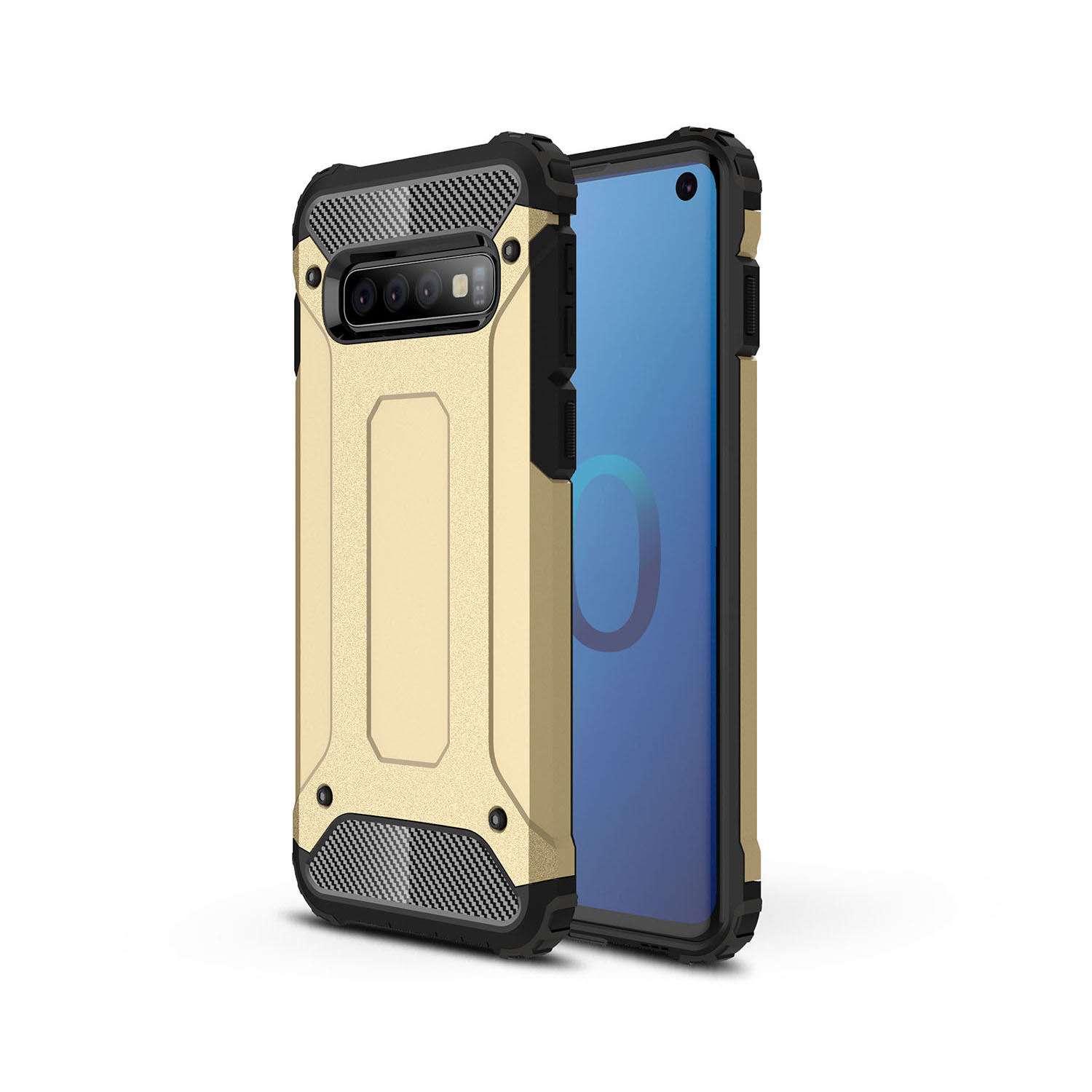 

Пластик + TPU [Armor Guard] Гибридная Защита Для Samsung Galaxy S10 - Золото, Galaxy S10