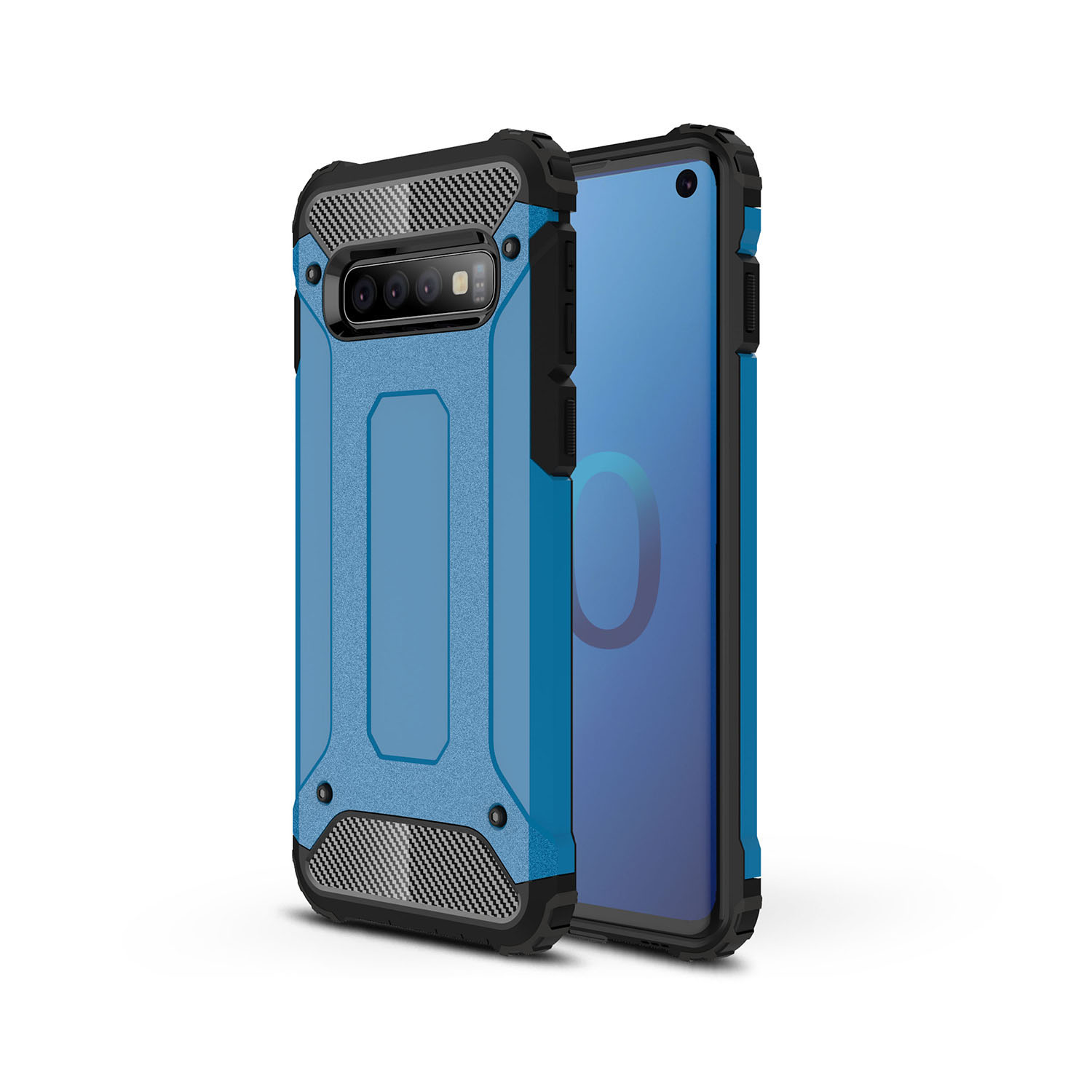 

Plastic + TPU [Armor Guard] Hybrid Protective Shell for Samsung Galaxy S10 - Baby Blue, Galaxy S10
