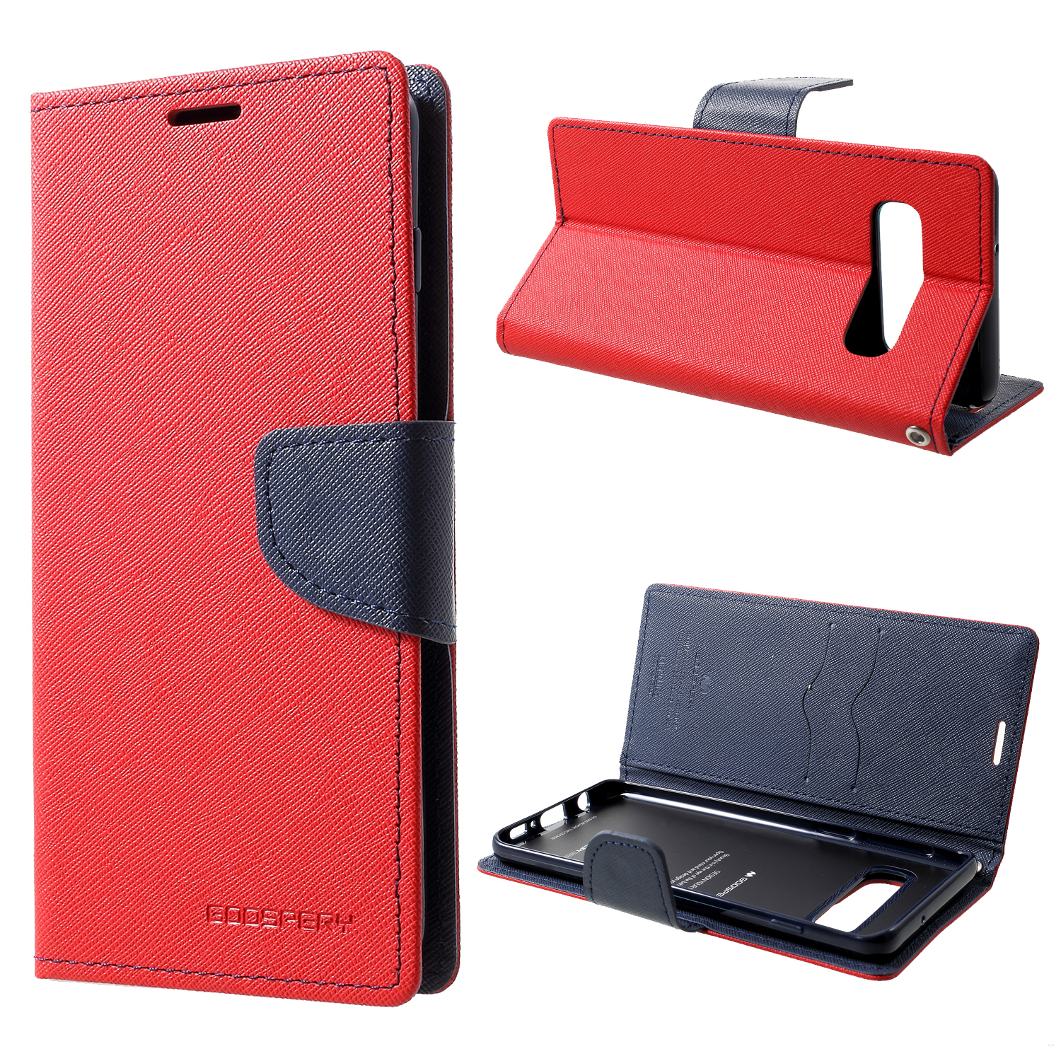 

Mercury Goospery Fancy Joiry Кожаный Кожаный Корпус Для Samsung Galaxy S10 - Красный, Galaxy S10