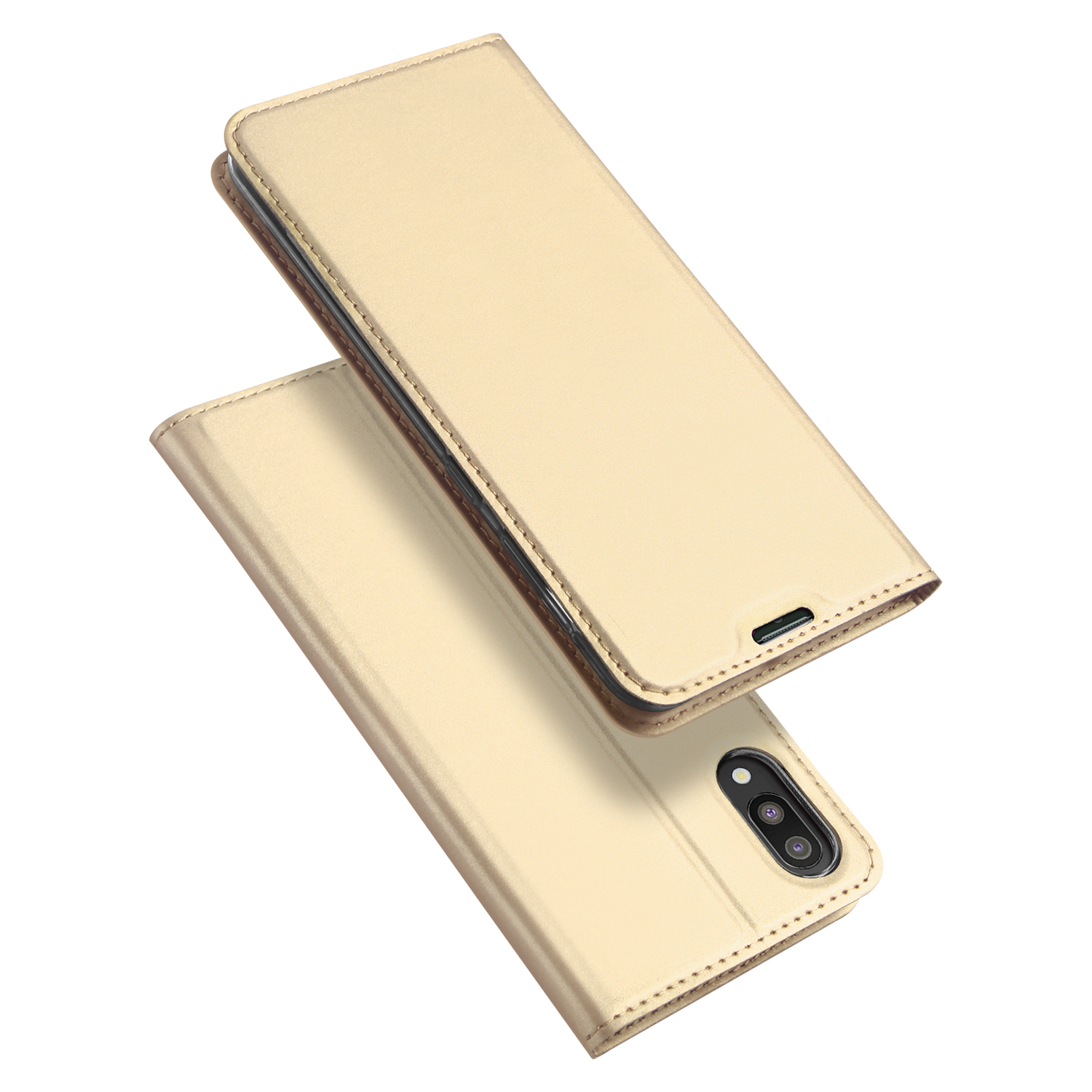 

DUX DUCIS Skin Pro Series Leather Stand Case for Samsung Galaxy M10 - Gold, Galaxy M10