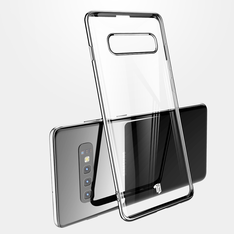 

X-уровень Dawn Series Electrapting Edges Clear PC Твердая Крышка Для Samsung Galaxy S10 - Черный, Galaxy S10